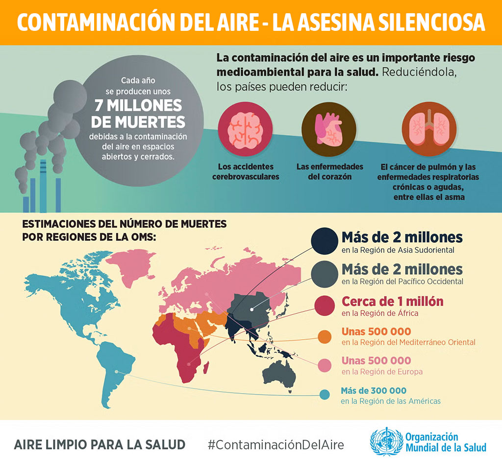 Infografía efectos nocivos de la contaminación del Aire