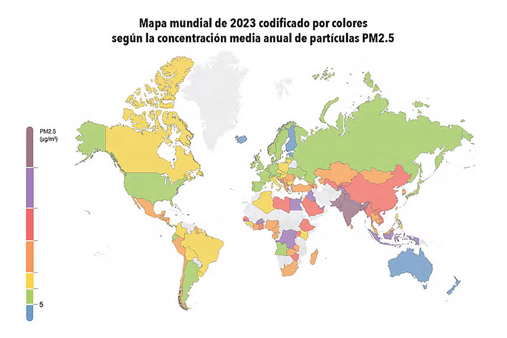 Infografía sobre calidad del aire en el mundo